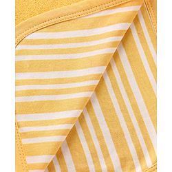 Babyhug Double Layer Terry Monkey Print Hooded Towel L 73 x B 73 cm - Yellow