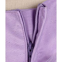 Babyhug Sleeveless One Shoulder Party Frock With Floral Corsage & Glitter Detailing - Lavender