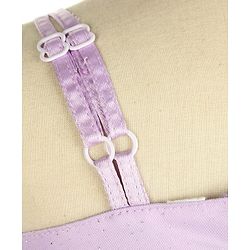 Babyhug Sleeveless One Shoulder Party Frock With Floral Corsage & Glitter Detailing - Lavender