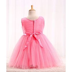 Babyhug Sleeveless Party Wear Sequinned Frock - Pink