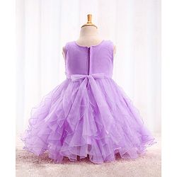 Babyhug Sleeveless Party Wear Sequinned Frock - Lavender