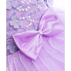 Babyhug Sleeveless Party Wear Sequinned Frock - Lavender