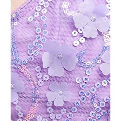 Babyhug Sleeveless Party Wear Sequinned Frock - Lavender