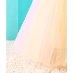 Babyhug Sleeveless Party Dress with Floral Sequins & Bow Corsage - Pink & Yellow