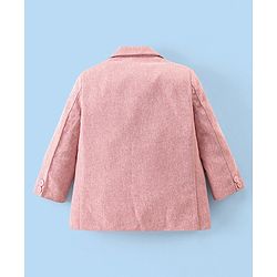 Babyhug Full Sleeves Printed Party Shirt with Blazer - Light Pink