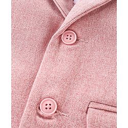 Babyhug Full Sleeves Printed Party Shirt with Blazer - Light Pink