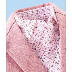 Babyhug Full Sleeves Printed Party Shirt with Blazer - Light Pink