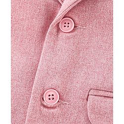 Babyhug Full Sleeves Printed Party Shirt with Blazer - Light Pink