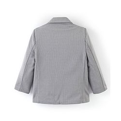 Babyhug Woven Full Sleeves Textured Partywear Blazer - Grey