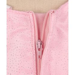 Babyhug Sleeveless Mesh Party Frock - Pink