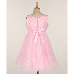 Babyhug Sleeveless Mesh Party Frock - Pink