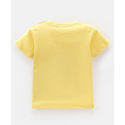 Babyhug Cotton Half Sleeves T-Shirt with Panda Print - Yellow