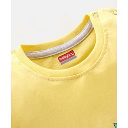 Babyhug Cotton Half Sleeves T-Shirt with Panda Print - Yellow