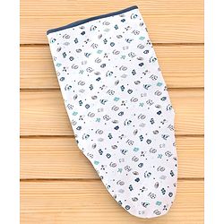 Babyhug 100% Cotton Swaddle Wrapper Sports Theme Pack of 2 - Navy Blue