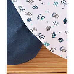 Babyhug 100% Cotton Swaddle Wrapper Sports Theme Pack of 2 - Navy Blue