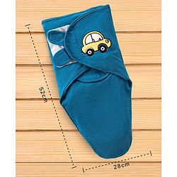 Babyhug 100% Cotton Swaddle Wrapper Sports Theme Pack of 2 - Navy Blue