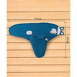 Babyhug 100% Cotton Swaddle Wrapper Sports Theme Pack of 2 - Navy Blue