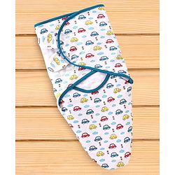 Babyhug 100% Cotton Swaddle Wrapper Sports Theme Pack of 2 - Navy Blue