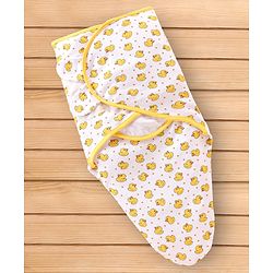 Babyhug 100% Cotton Swaddle Wrapper Sports Theme Pack of 2 - Navy Blue