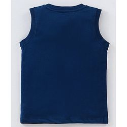 Babyhug Cotton Jersey Sleeveless T-Shirt Text Print - Blue