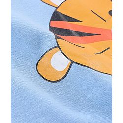 Babyhug Cotton Jersey Sleeveless T-Shirt Tiger Print - Blue