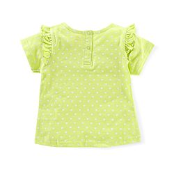 Babyhug 100% Cotton Cold Shoulder Sleeves Top & Shorts Set Polka Dot Print - Blue & Green