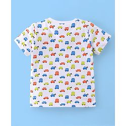 Babyhug Cotton Half Sleeves T-Shirt Car Print Pack of 3 - Yellow & Green