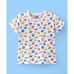 Babyhug Cotton Half Sleeves T-Shirt Car Print Pack of 3 - Yellow & Green