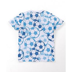 Babyhug Cotton Half Sleeves T-Shirt Soccer Print - Blue