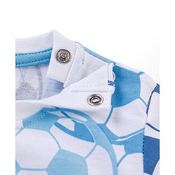 Babyhug Cotton Half Sleeves T-Shirt Soccer Print - Blue