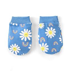 Babyhug 100% Cotton Mittens & Booties Floral Print - Blue