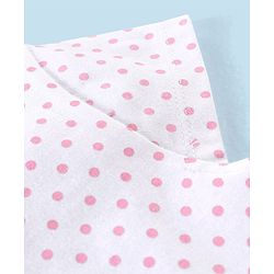 Babyhug 100% Cotton Knit Dungaree with Cap Sleeves Tee Set Floral & Fruity Print - Pink & White