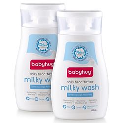 Babyhug Milk Protein Formula Daily Head To Toe Milky Wash Pack of 2- 100 ml Each