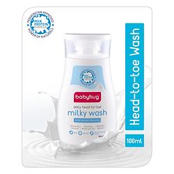 Babyhug Milk Protein Formula Daily Head To Toe Milky Wash Pack of 2- 100 ml Each