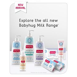 Babyhug Milk Protein Formula Daily Moisturising Milky Lotion Mild & Gentle Formula For Newborn Baby - 200 ml