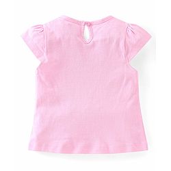 Babyhug 100% Cotton Knit Cap Sleeves Top & Skirt Set Sea Horse Print - Pink