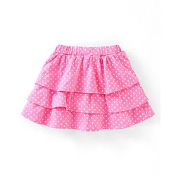 Babyhug 100% Cotton Knit Cap Sleeves Top & Skirt Set Sea Horse Print - Pink
