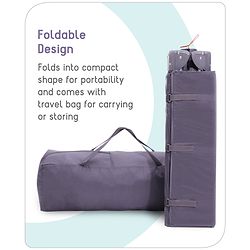 Babyhug Wonderland 2 in 1 Foldable Playpen Cum Travel Baby Cot with Mosquito Net - Grey| Easy Assembly| Compact Fold| Removable Cot Layer| Mesh Sides| Zipper Opening for Fun-play| Storage cum Carry Bag| Wheels with Lock| Attach to Parent Bed