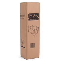 Babyhug Wonderland 2 in 1 Foldable Playpen Cum Travel Baby Cot with Mosquito Net - Grey| Easy Assembly| Compact Fold| Removable Cot Layer| Mesh Sides| Zipper Opening for Fun-play| Storage cum Carry Bag| Wheels with Lock| Attach to Parent Bed