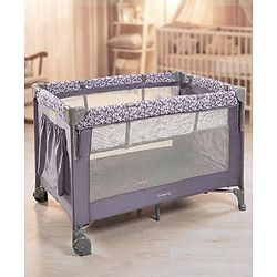 Babyhug Wonderland 2 in 1 Foldable Playpen Cum Travel Baby Cot with Mosquito Net - Grey| Easy Assembly| Compact Fold| Removable Cot Layer| Mesh Sides| Zipper Opening for Fun-play| Storage cum Carry Bag| Wheels with Lock| Attach to Parent Bed