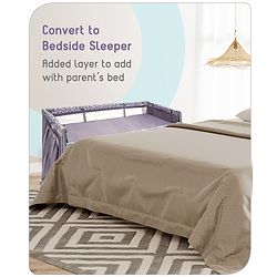 Babyhug Wonderland 2 in 1 Foldable Playpen Cum Travel Baby Cot with Mosquito Net - Grey| Easy Assembly| Compact Fold| Removable Cot Layer| Mesh Sides| Zipper Opening for Fun-play| Storage cum Carry Bag| Wheels with Lock| Attach to Parent Bed