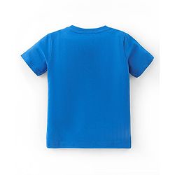 Babyhug Cotton Jersey Half Sleeves T-Shirt Giraffe Print - Blue