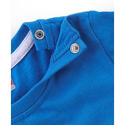 Babyhug Cotton Jersey Half Sleeves T-Shirt Giraffe Print - Blue
