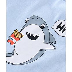 Babyhug Cotton Half Sleeves T-Shirt Shark Print - Blue