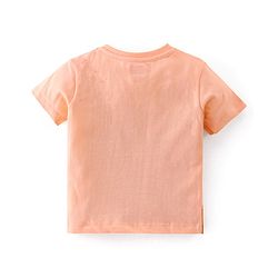 Babyhug Cotton Half Sleeves T-Shirt Surfing Club Print - Peach
