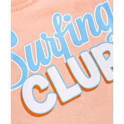 Babyhug Cotton Half Sleeves T-Shirt Surfing Club Print - Peach