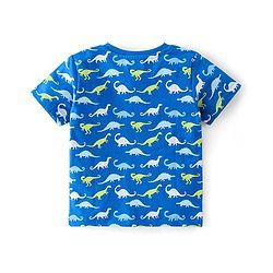 Babyhug Cotton Half Sleeves T-Shirt with Dino Print - Blue