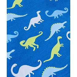 Babyhug Cotton Half Sleeves T-Shirt with Dino Print - Blue