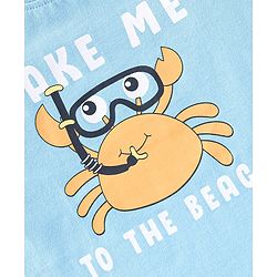 Babyhug Cotton Jersey Half Sleeves T-Shirt Text Print - Blue