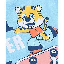 Babyhug Cotton Half Sleeves T-Shirt Text Print - Blue